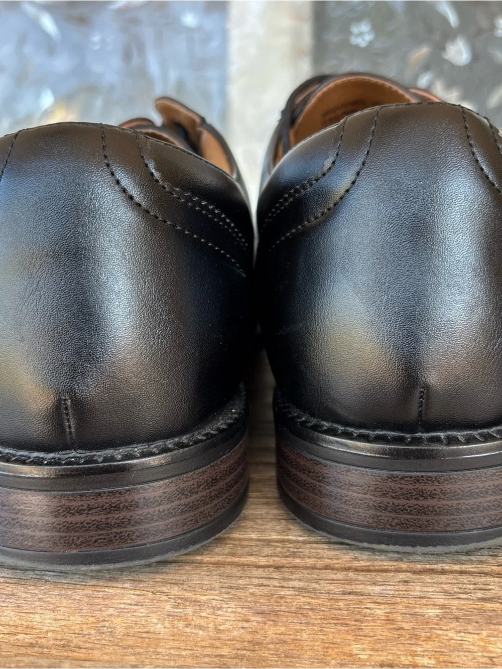 George Black Leather Cap-Toe Derby Shoes Men’s 12 Wide